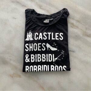 Disney Princess shirt Black Graphic Tee with White Print size XS